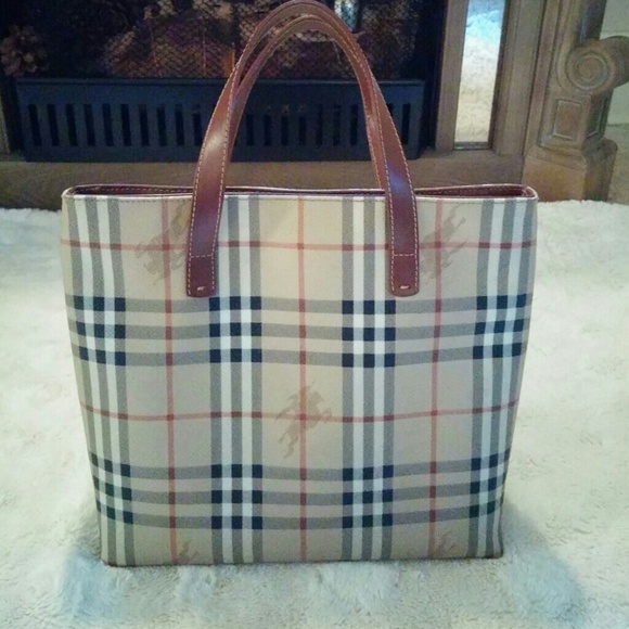 Burberry Handbags - Burberry Haymarket Tote With Dustbag